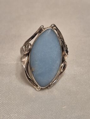 Vintage Sterling Silver Blue Chalcedony Southwest Ring